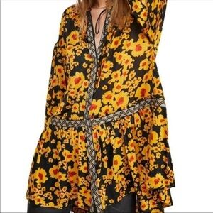 Free people love letter floral print tunic small